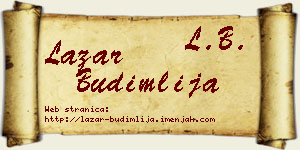 Lazar Budimlija vizit kartica